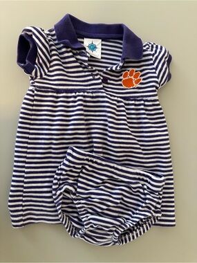Clemson Tigers Baby Girl Dress with Onesie 3-6mo